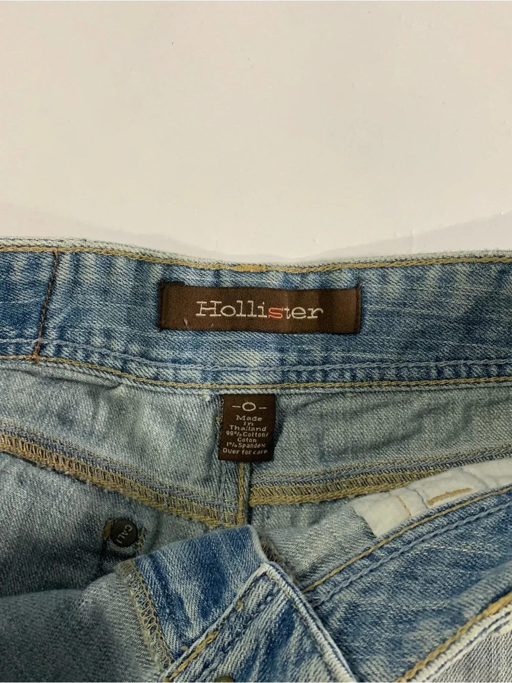 Y2K Hollister Low Rise Denim Short Shorts Size 0 Light Wash